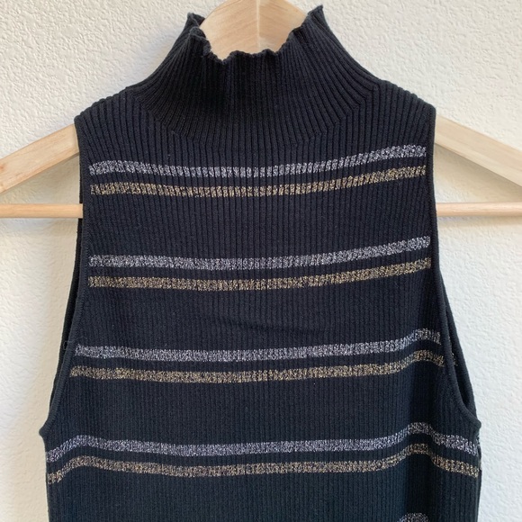 SOLD Chaser | Mock Neck Metallic Sweater Dress - Picture 4 of 5